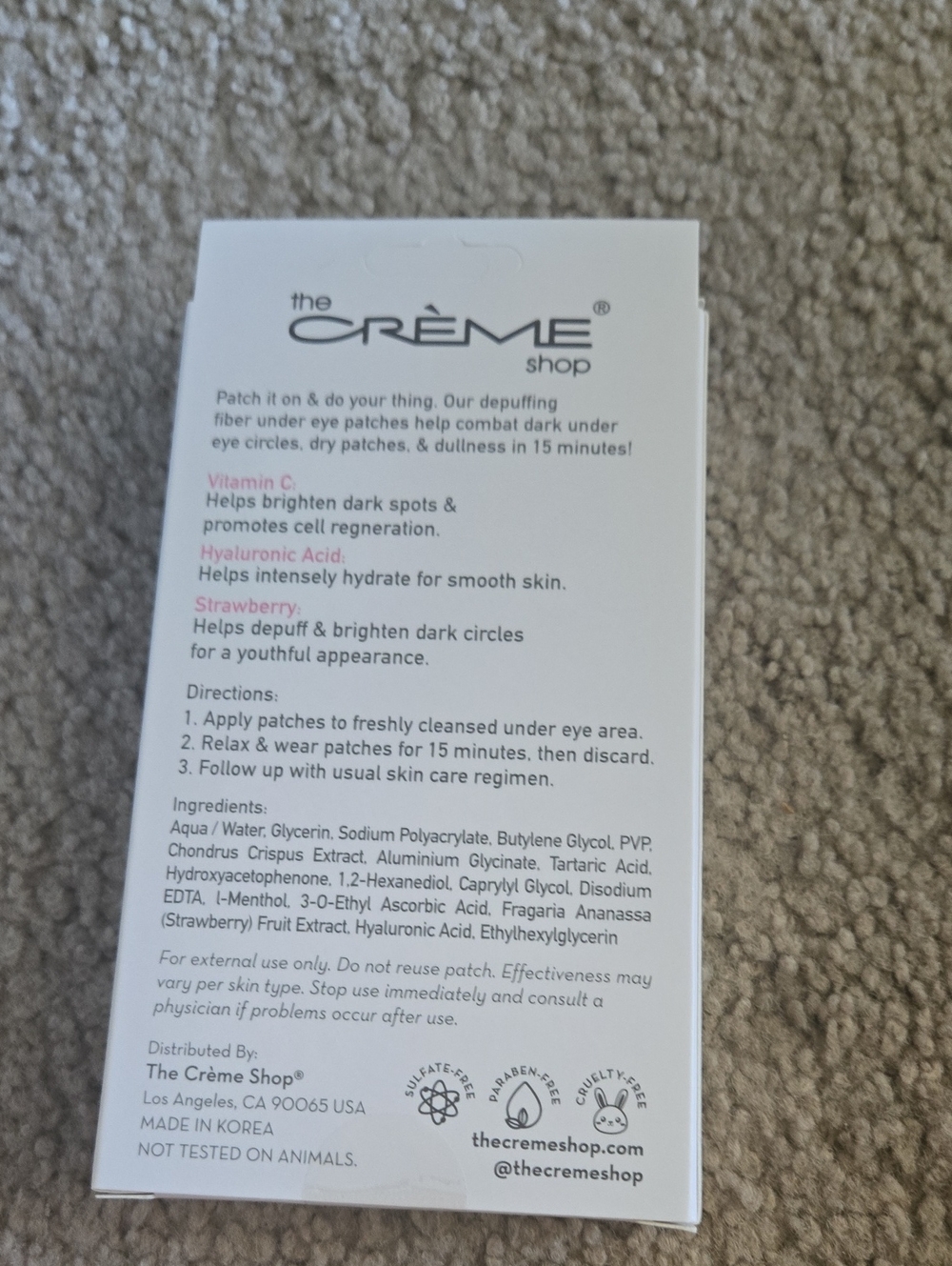 Creme Under Eye Patches Depuffing - Picture 2 of 4